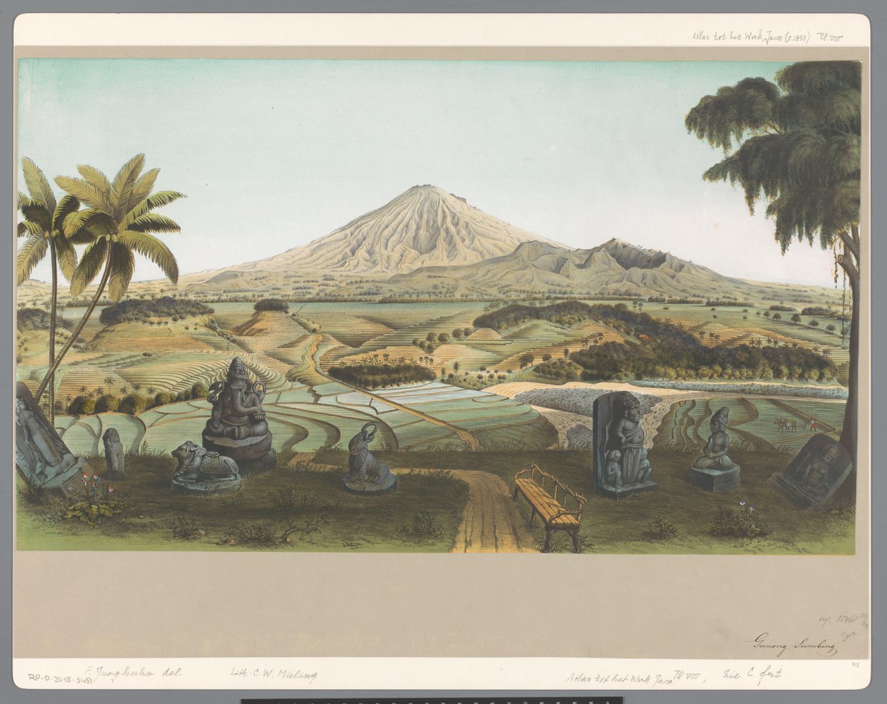 Widok Mount Subbing w Javie autorstwa Carl Wilhelm Mieling (possibly)