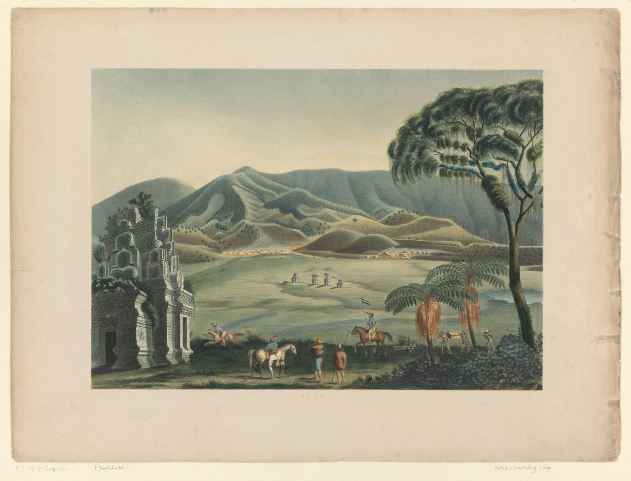 Widok na krajobraz na płaskowyżu Dieng Dieng (tytuł na obiekcie) autorstwa Carl Wilhelm Mieling (possibly)