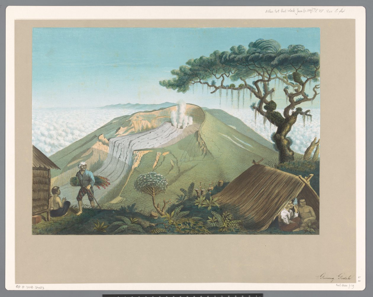 Wulkan Gede w Zachodniej Jawie autorstwa Carl Wilhelm Mieling (possibly)