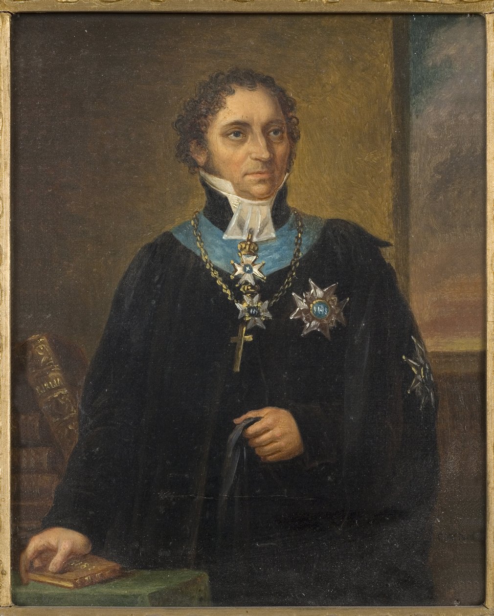 Portret Johana Olofa Wallina (1779-1839), autorstwa Nordgrena, Carl Wilhelm (1804-1857). Olej na płótnie. Wymiary: 18x15 cm. Muzeum Narodowe w Sztokholmie autorstwa Carl Wilhelm Nordgren