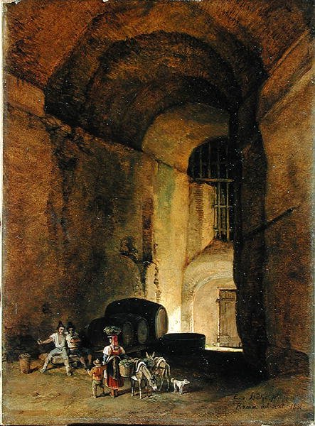 Osteria, 1830 (1836?) (olej na papierze na płótnie) autorstwa Carl Wilhelm von Heidick