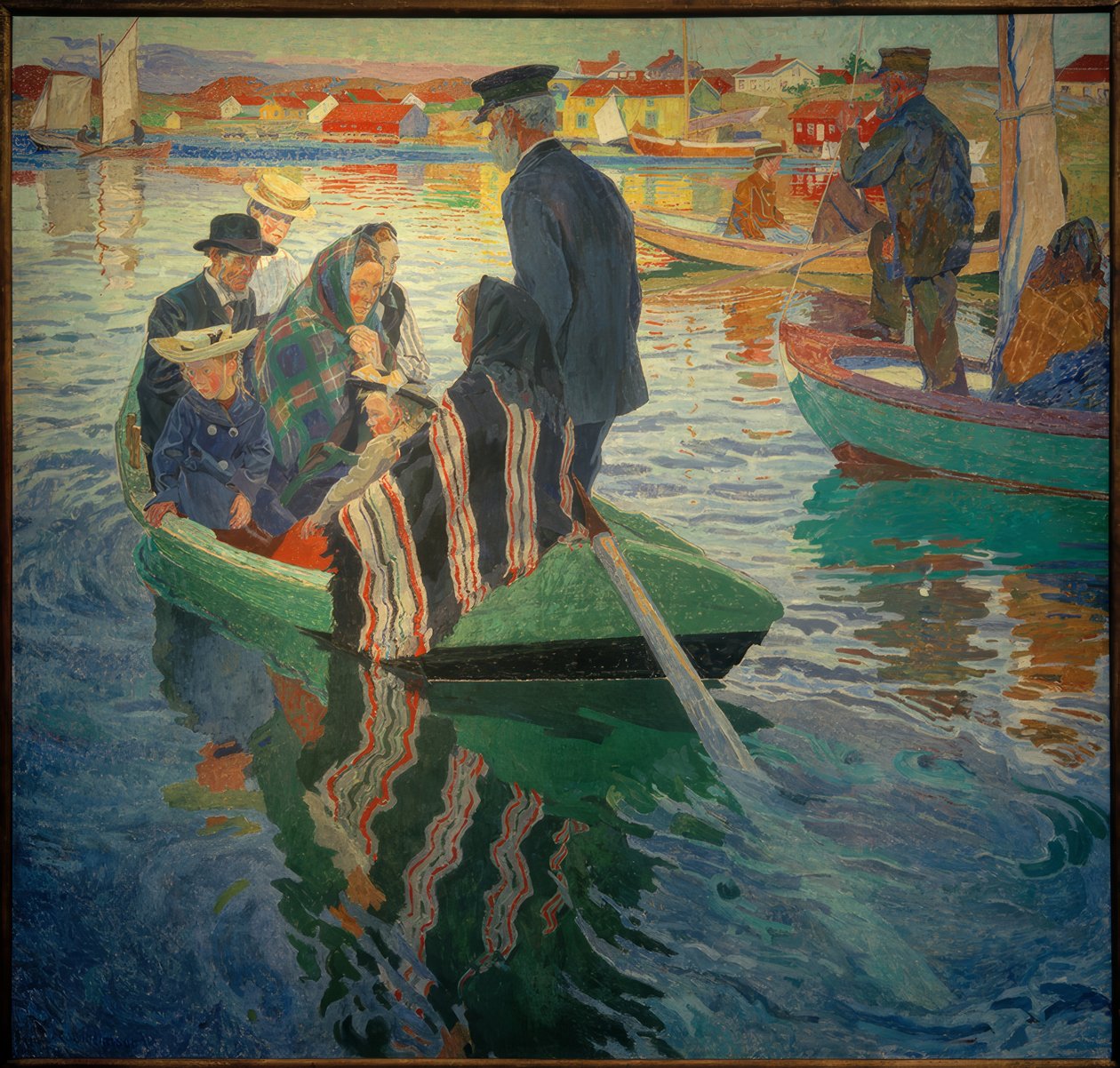 Odwiedzający kościół w łodzi autorstwa Carl Wilhelm Wilhelmson