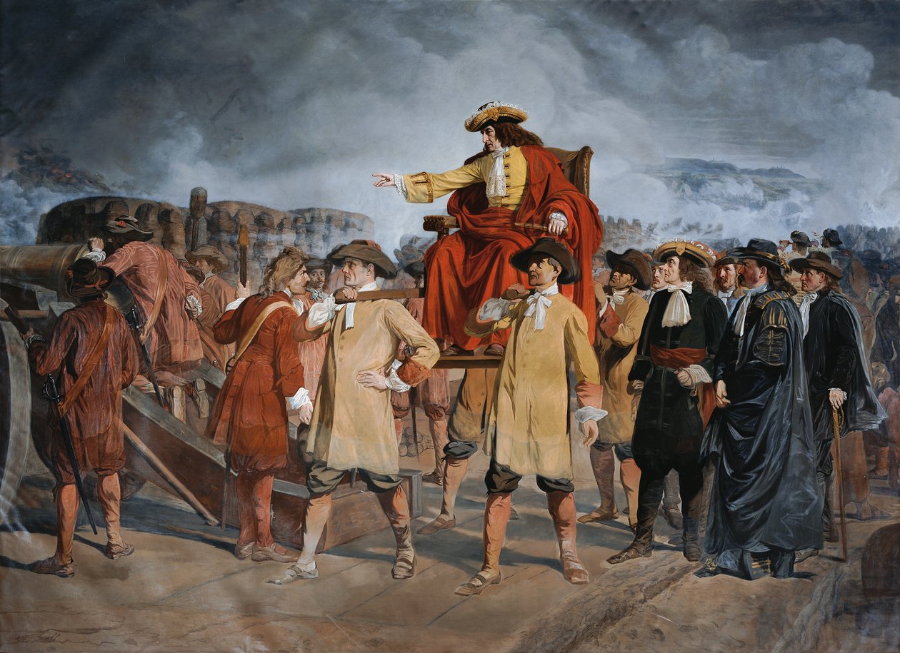 Ernst Rüdiger Graf Starhemberg kontroluje prace obronne na Löwelbastei (1683) autorstwa Carl Wurzinger