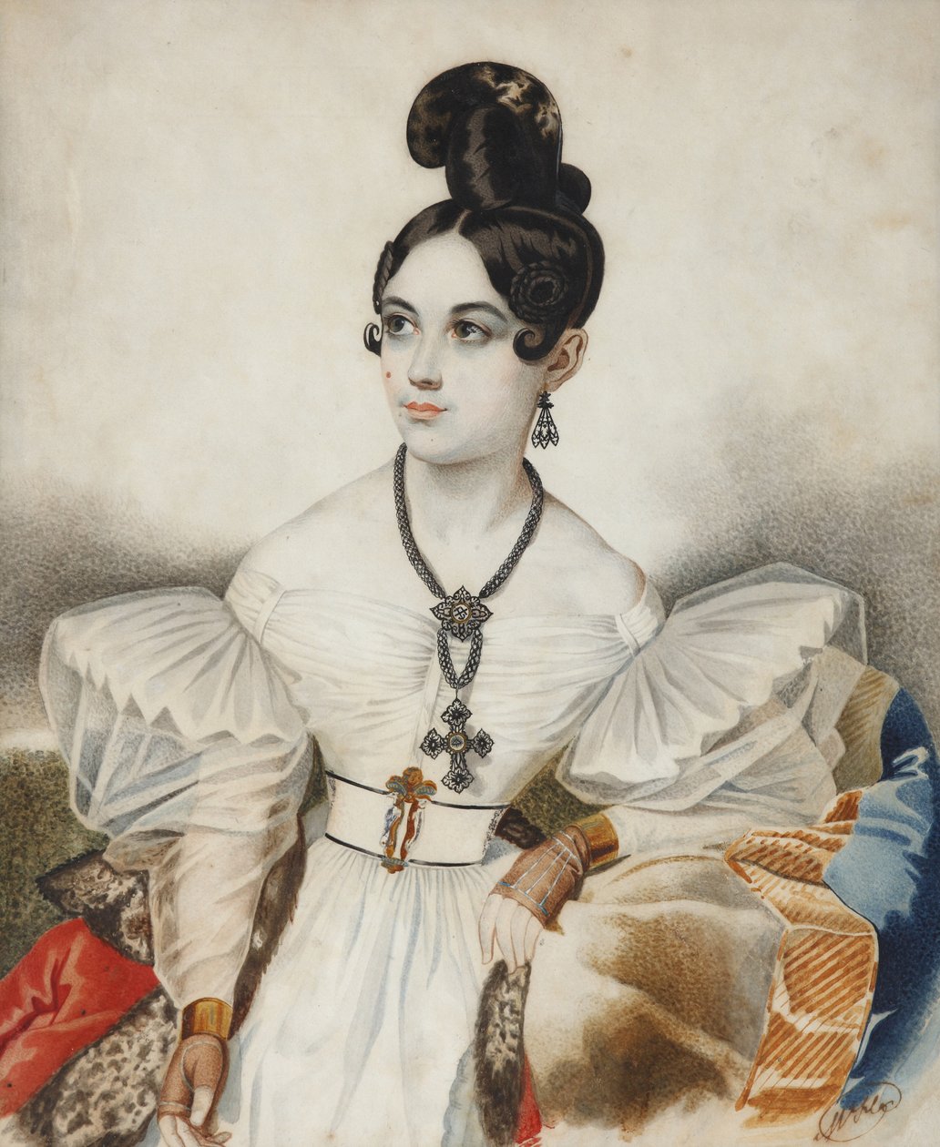 Apollonia Apollinaria Michajłowna Wielgorska 1818-1887, lata 30. XIX wieku. autorstwa Carl von Hampeln
