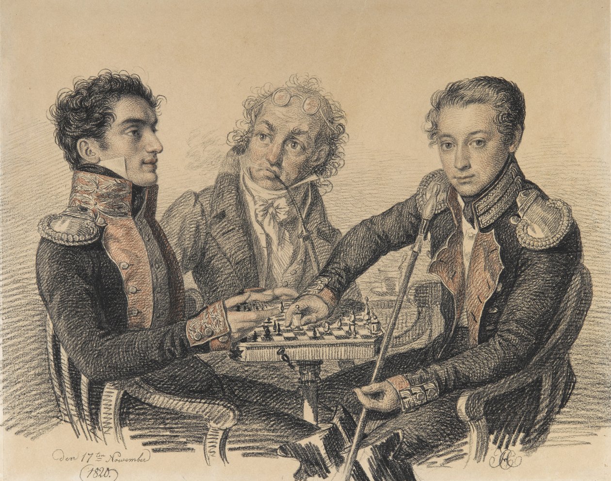 Hrabia Zachar Siemionowicz Herheulidze 1797-1856, baron Aleksiej Iwanowicz Czerkasow 1799-1855. autorstwa Carl von Hampeln