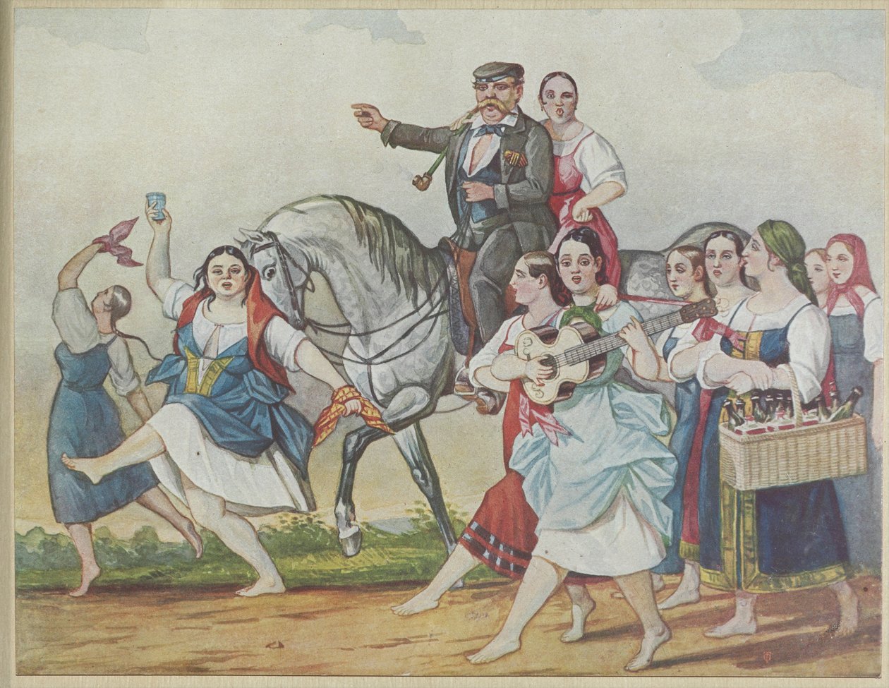Właściciel i jego harem, lata 1830-1840. autorstwa Carl von Hampeln