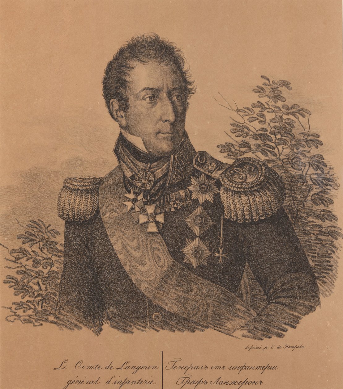 Portret hrabiego Alexandre Andrault de Langeron 1763-1831, 1820. autorstwa Carl von Hampeln