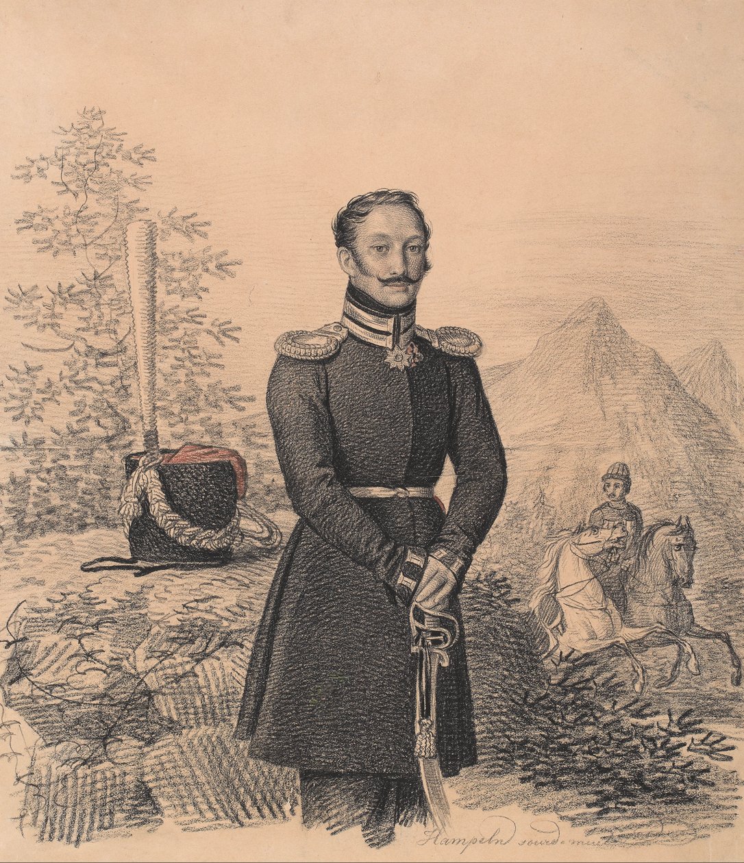 Portret Fiodora Aleksandrowicza Bekowicza-Czerkaskiego 1791-1833, 1822. autorstwa Carl von Hampeln