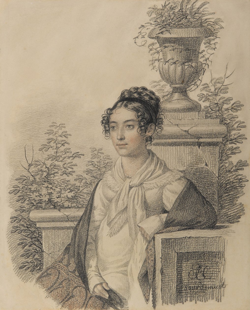 Portret Olgi Nikołajewnej Kokoszkiny, z domu Rezanova 1802-1828, w latach 1824-1828. autorstwa Carl von Hampeln