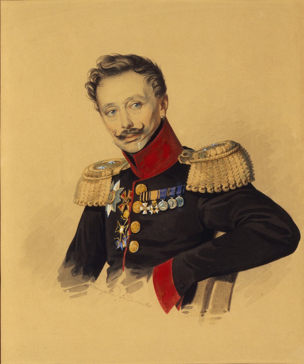 Portret księcia Fiodora Fiodorowicza Gagarina 1786-1863, lata 30. XIX wieku autorstwa Carl von Hampeln