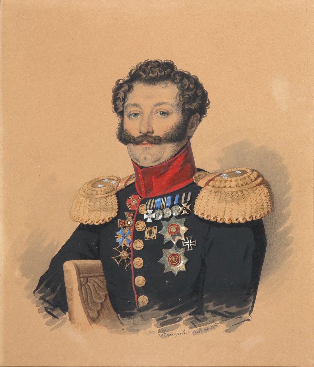 Portret księcia Stepana Aleksandrowicza Chiłkowa 1785-1854, po 1832 r. autorstwa Carl von Hampeln