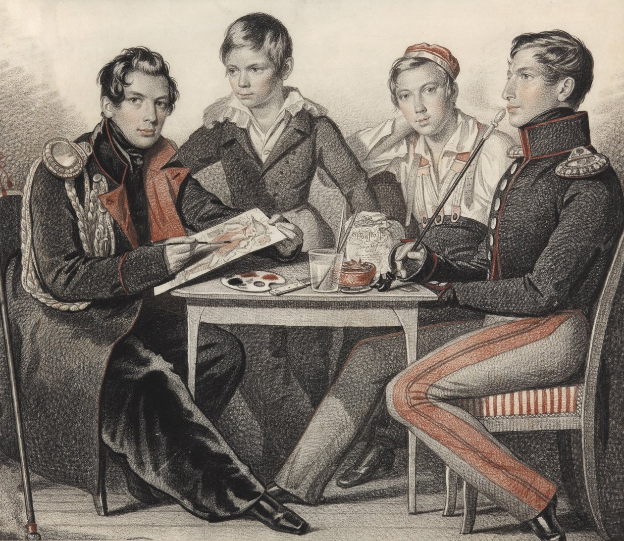Portret braci Konovnitsyn , 1825. autorstwa Carl von Hampeln