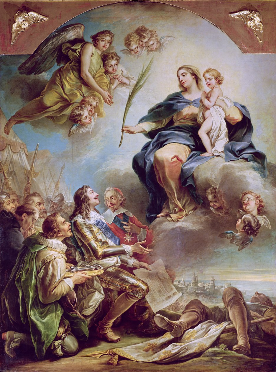 Ludwik XIII (1601-43) Poświęcenie kościoła Notre-Dame-des-Victoires Dziewicy w latach 1629, 1748-53 autorstwa Carle van Loo