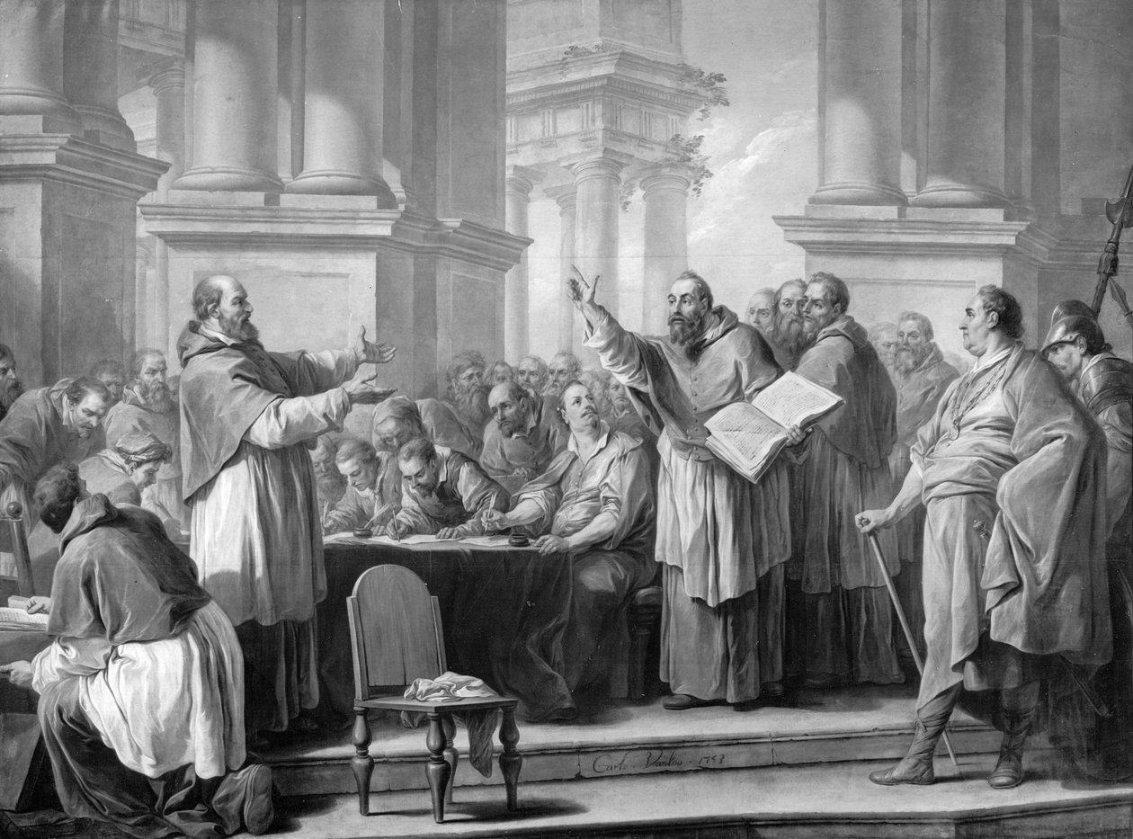 Spotkanie św. Augustyna i Donatystów autorstwa Carle van Loo