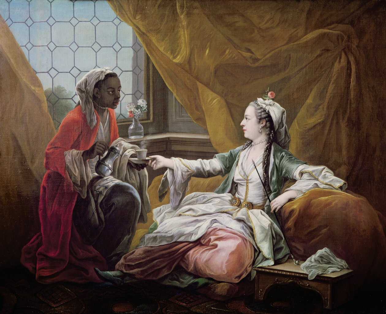 Sułtana częstowana kawą przez sługę autorstwa Carle van Loo
