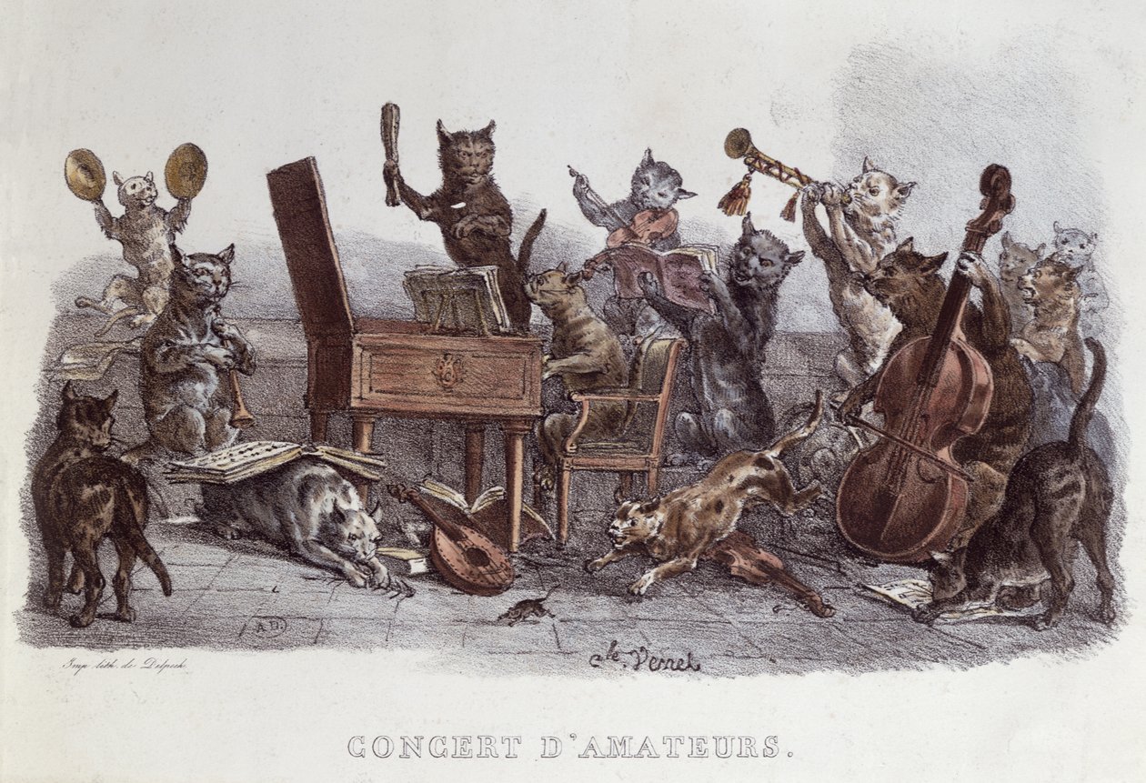 Koncert amatorski, ryty przez Francois Serafina Delpecha (1778-1825) ok. 1820 autorstwa Carle Vernet