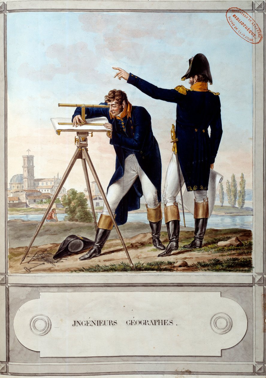 Geografowie Szkoły Politechnicznej. Okres kampanii (wyprawy) Egiptu (1798-1801). Grawerowanie autorstwa Antoine Dit Carle Vernet (1758-1836) autorstwa Carle Vernet