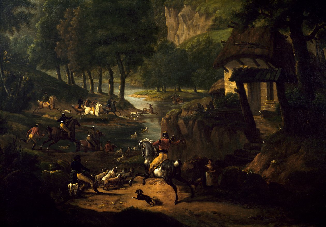 Polowanie na rasę Obraz Antoine dit Carle Vernet (1758-1836) XIX w. nd. 1,89 X 1,50 m Bordeaux, Musee des Beaux Arts autorstwa Carle Vernet
