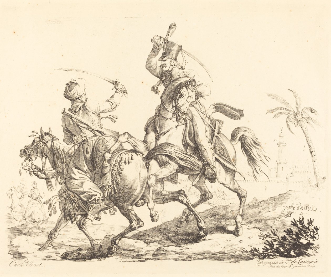 Hussard uderzający mamelucka autorstwa Carle Vernet