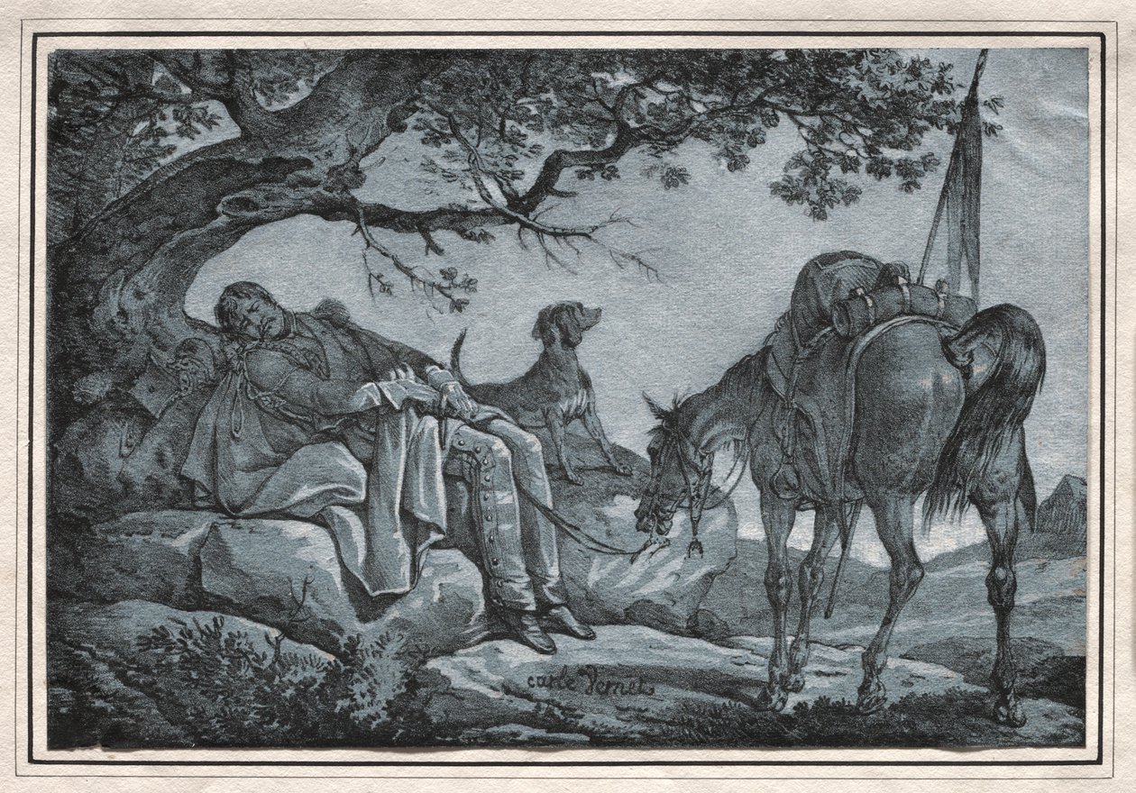 Śpiący żołnierz. autorstwa Carle Vernet