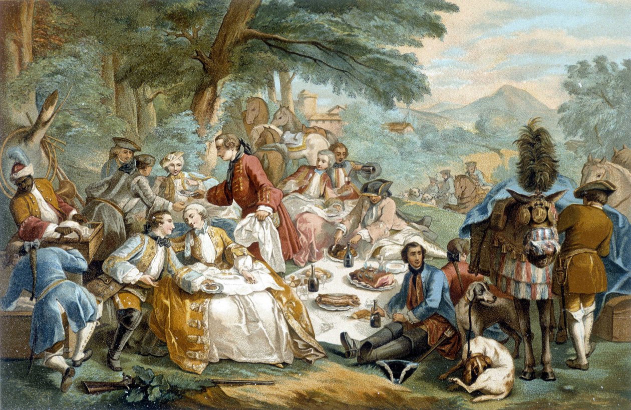 Obiad myśliwski - po Carle Van Loo autorstwa Carle van (after) Loo