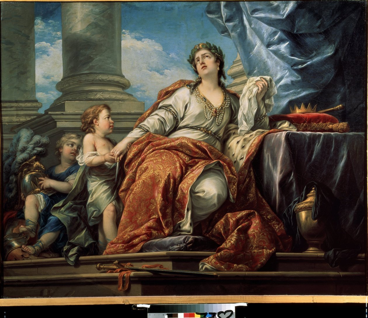 Alegoria tragedii. Obraz Carle Van Loo (1705-1765). olej na płótnie autorstwa Carle van Loo
