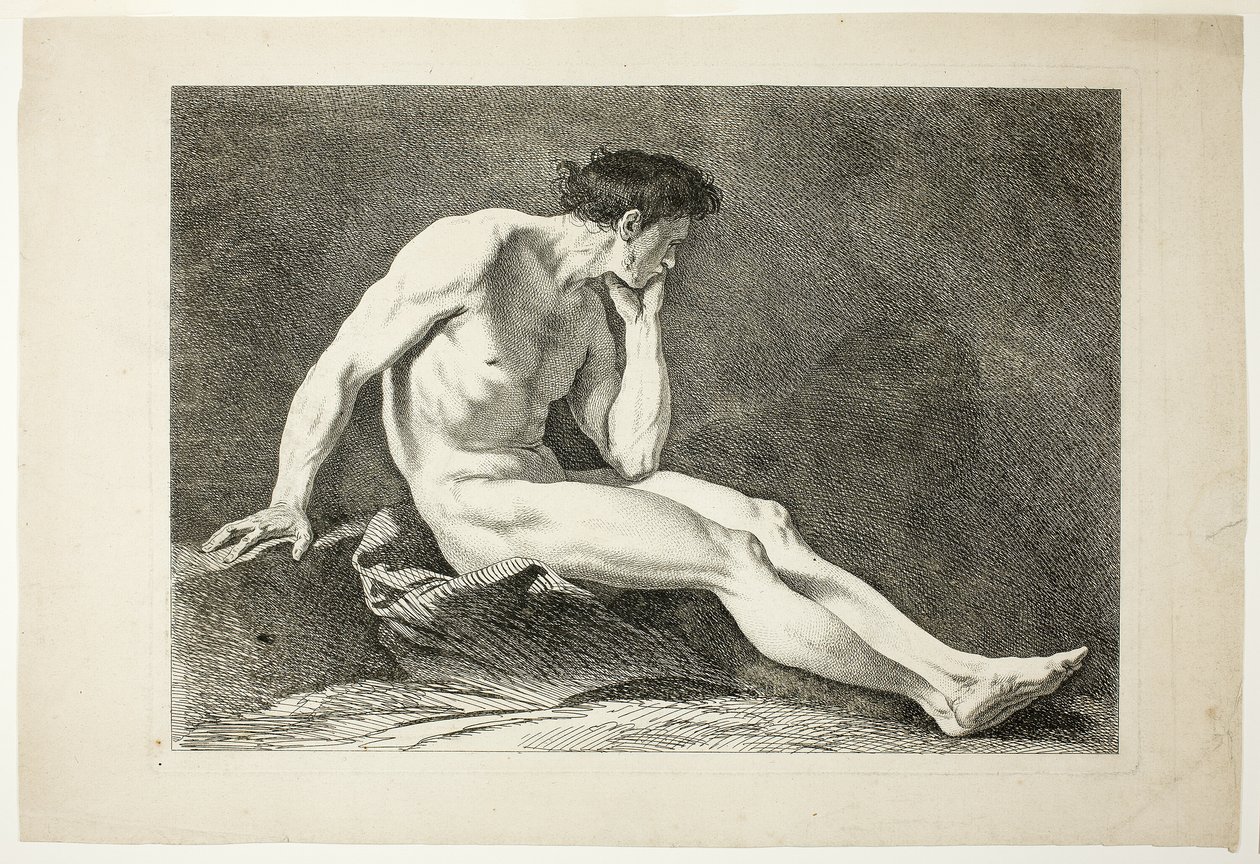 Rysunek, od Six Figures Académiques autorstwa Carle van Loo