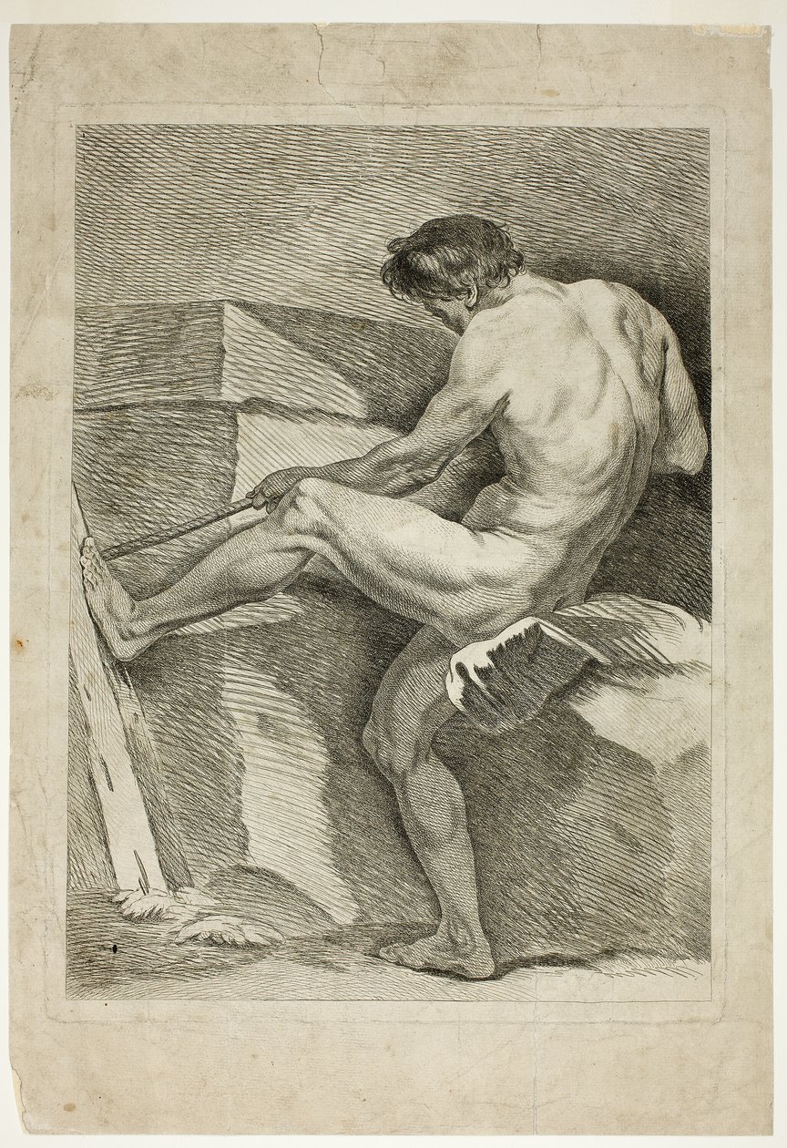 Rysunek, od Six Figures Académiques autorstwa Carle van Loo