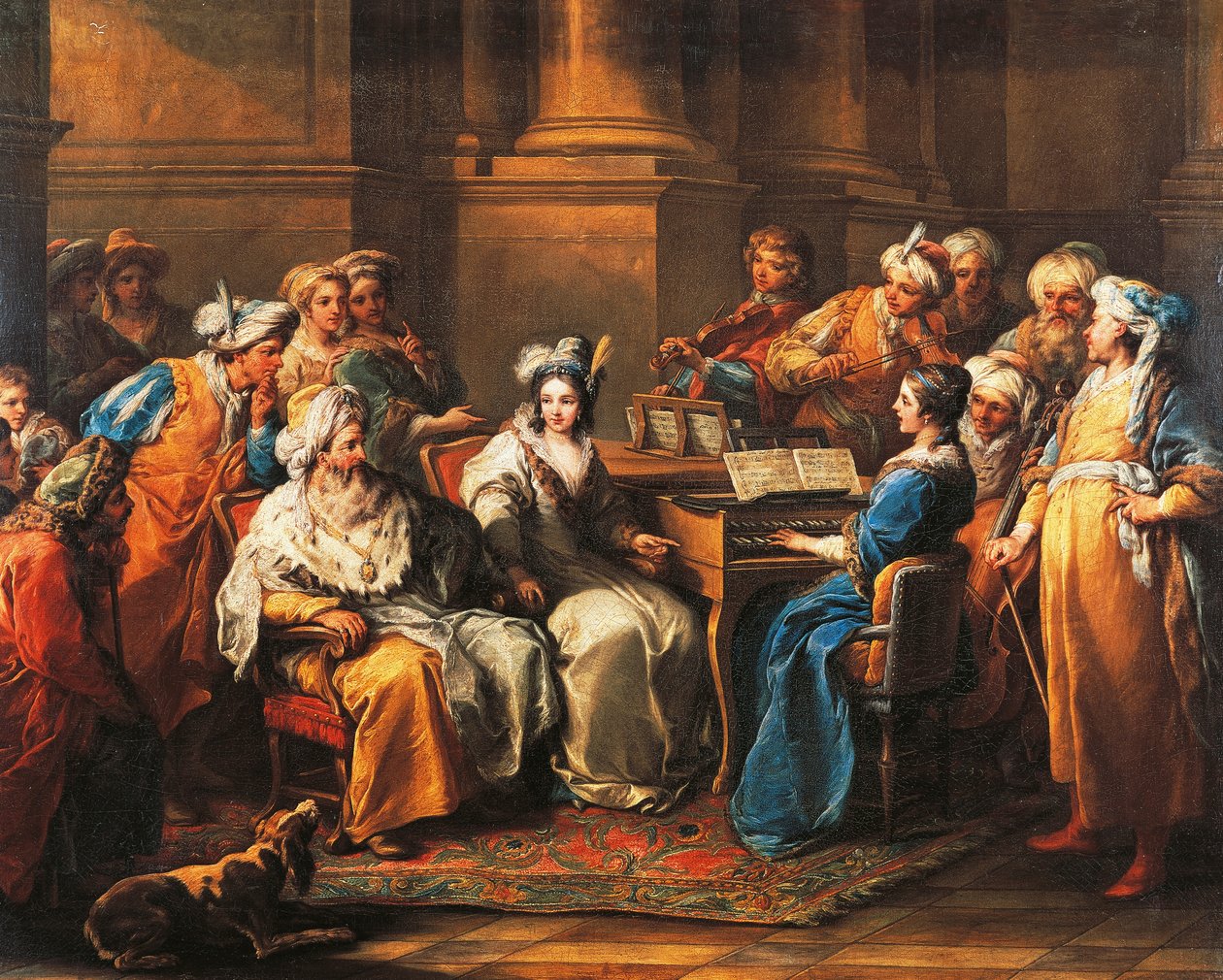 Wielki Turek na koncercie swojej kochanki, Carle van Loo (1705-1765), olej na płótnie, 72,5 x91 cm, Francja autorstwa Carle van Loo
