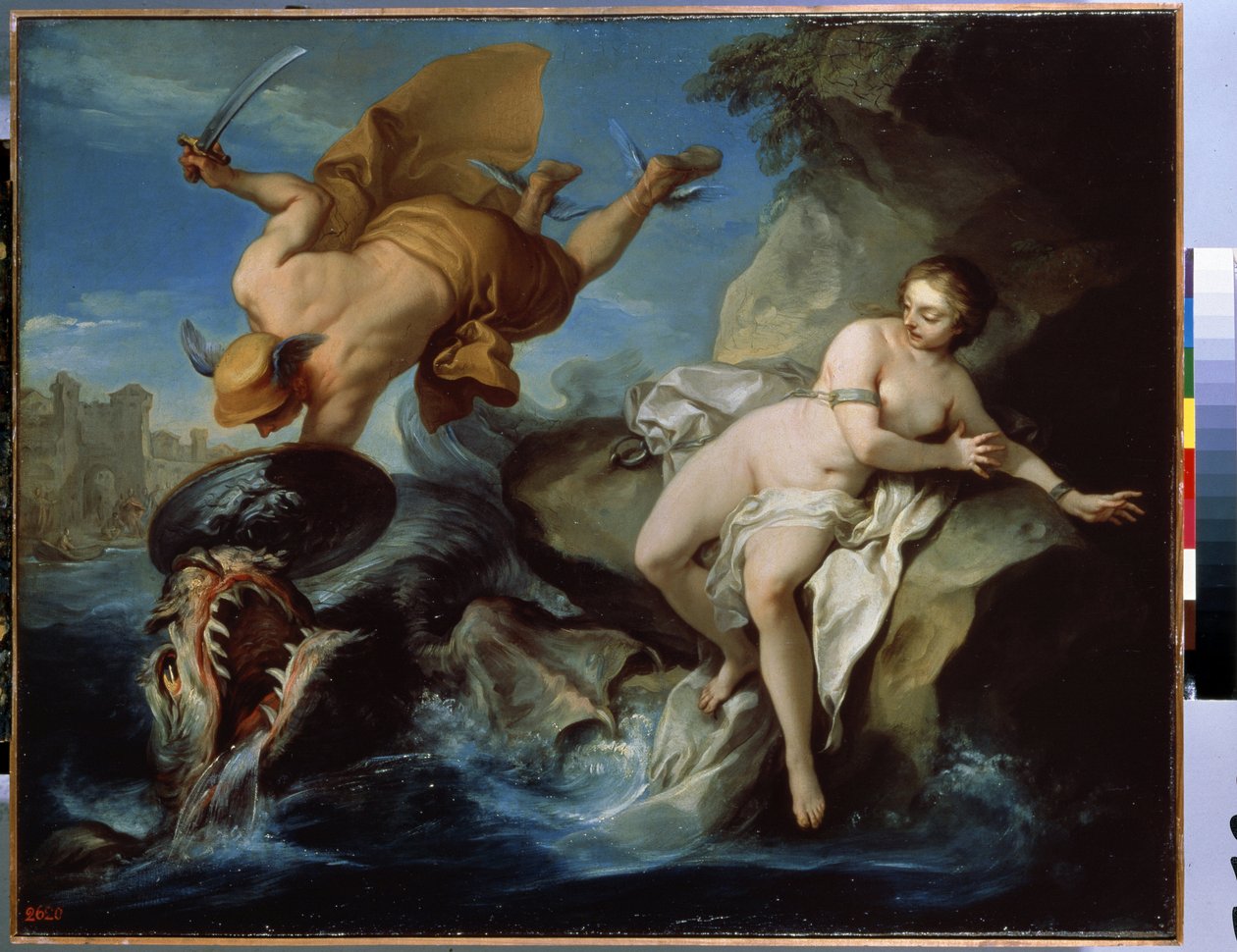 Perseusz i Andromeda (olej na płótnie) autorstwa Carle van Loo