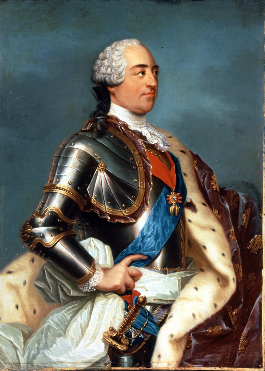 Portret Ludwika XV (1710 - 1774). Obraz Carle Van Loo (1705-1765). autorstwa Carle van Loo