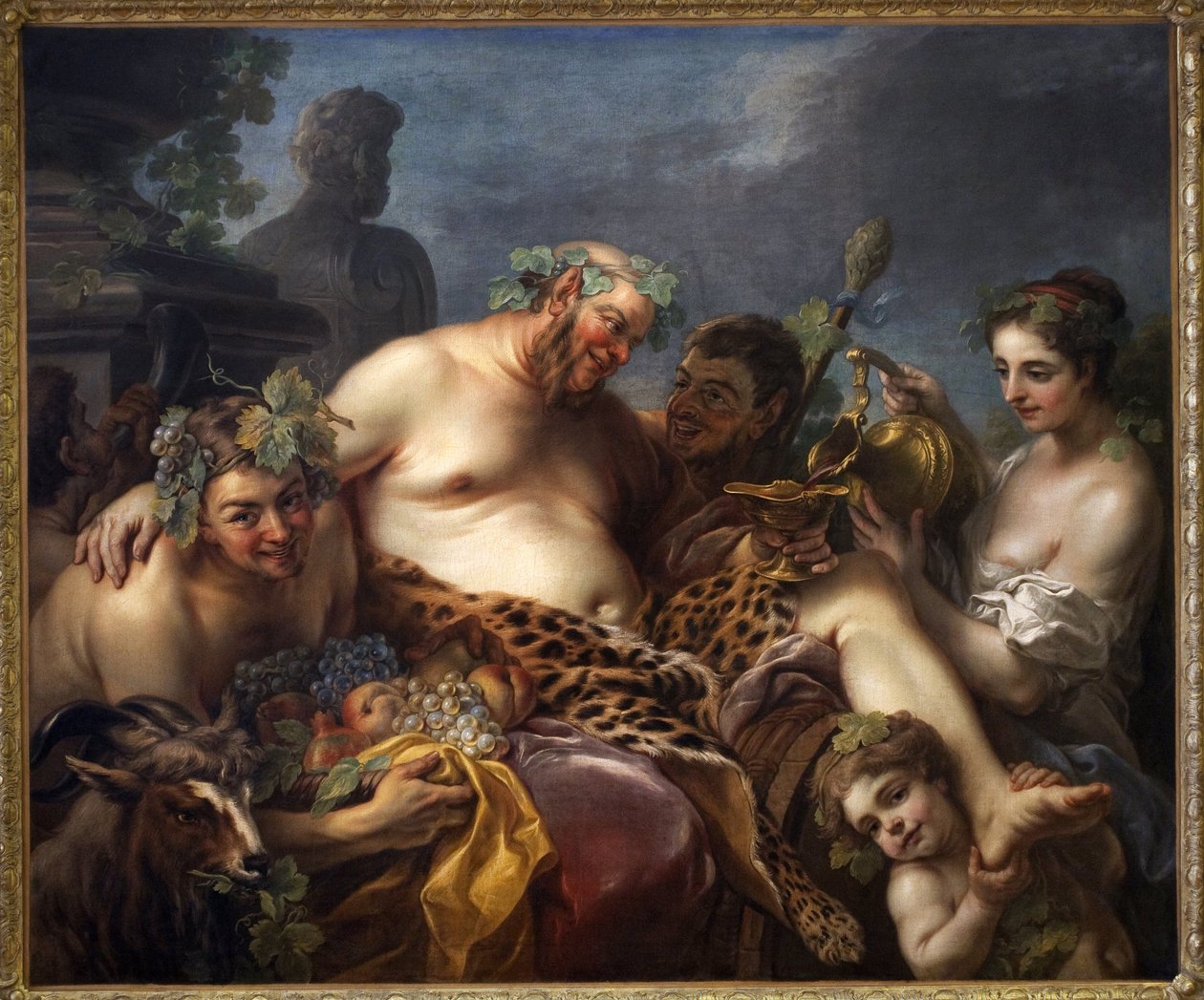 Silene jest pijana. Obraz Carle Van Loo (1705-1765), olej na płótnie autorstwa Carle van Loo
