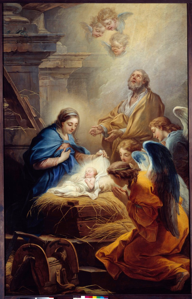 Adoracja aniołów Obraz Carle van Loo (1705-1765) 1751 Brześć, Muzeum Sztuk Pięknych autorstwa Carle van Loo