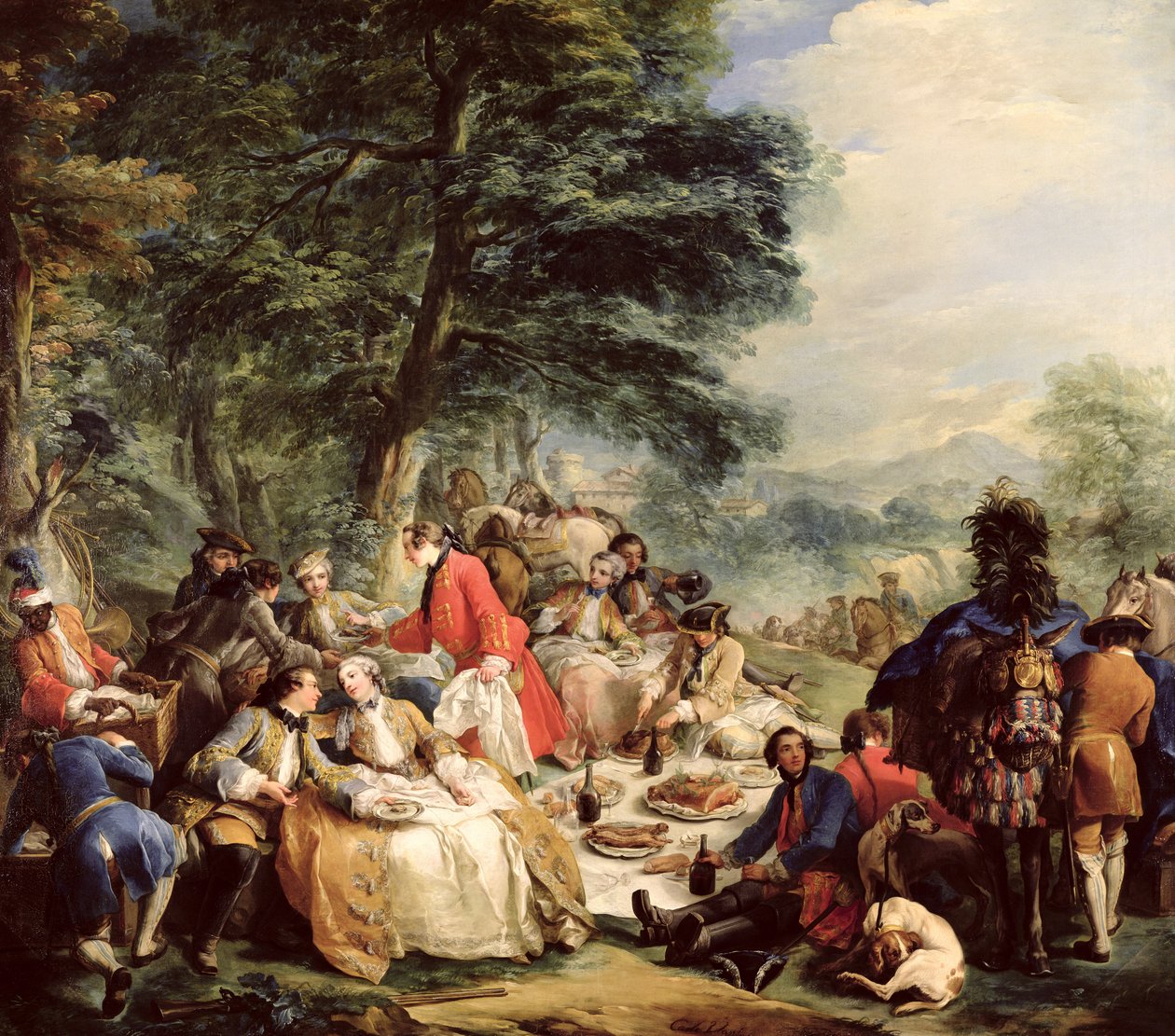 Obiad polowania, 1737 autorstwa Carle van Loo