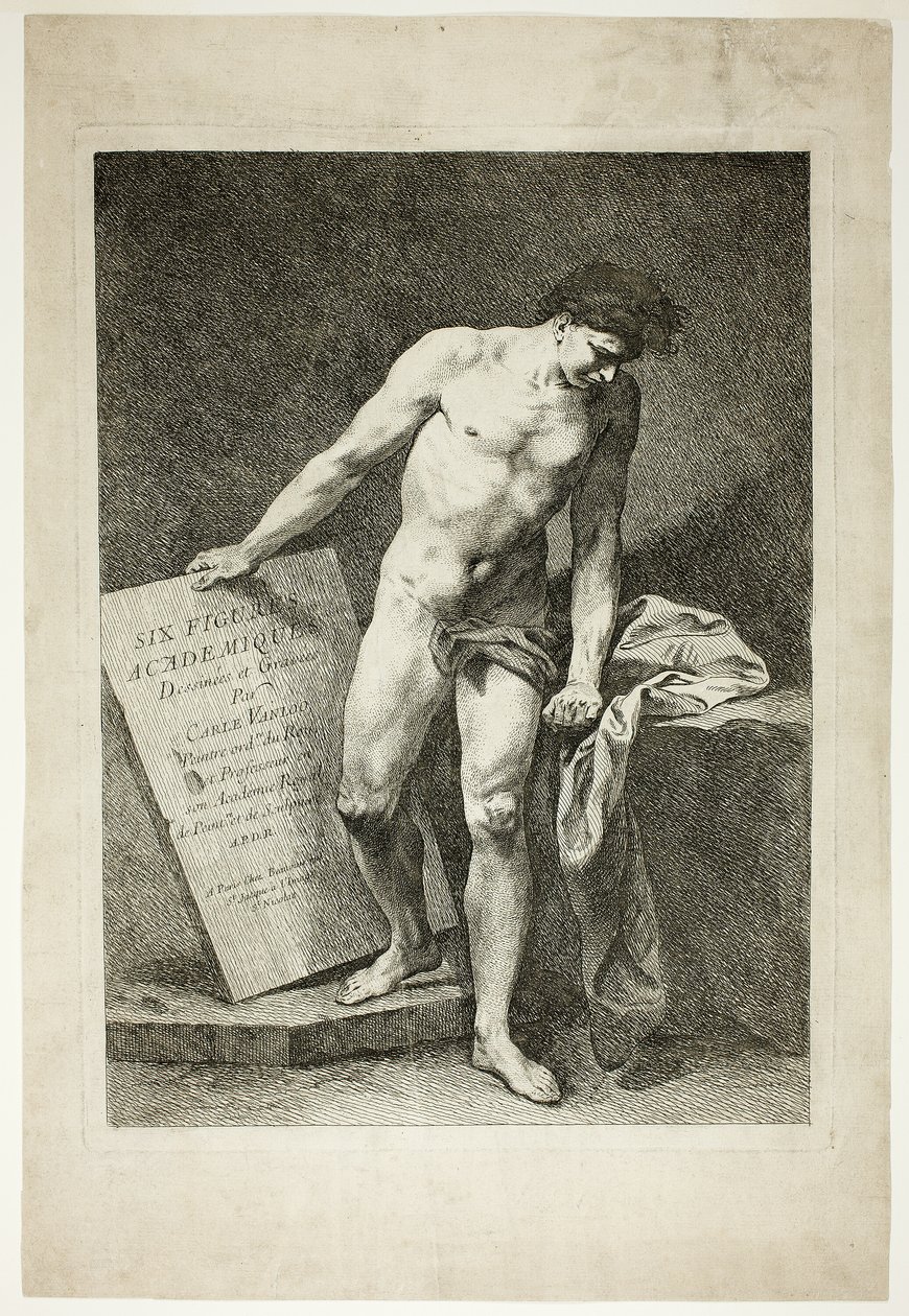 Strona tytułowa, z Six Figures Académiques (Sześć figur akademickich) autorstwa Carle van Loo