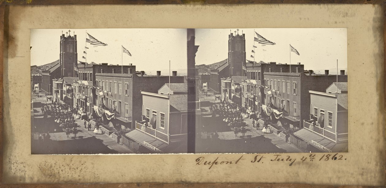 (Dupont Street, 4 lipca 1862) autorstwa Carleton E. Watkins