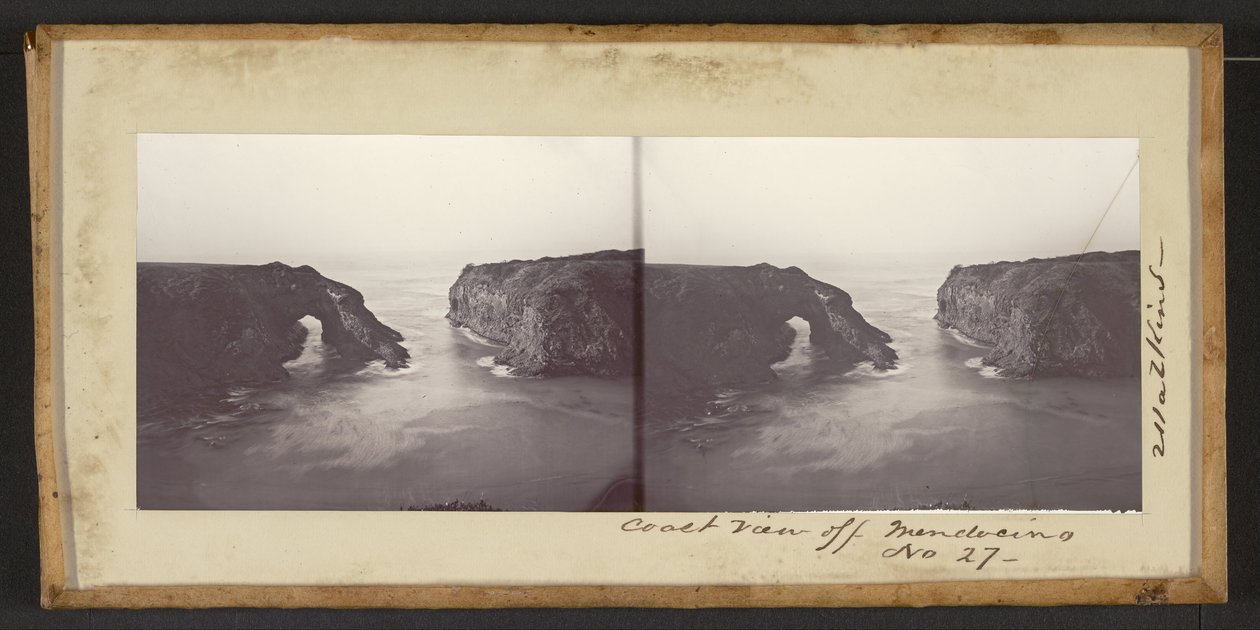 Widok na wybrzeże od Mendocino autorstwa Carleton E. Watkins