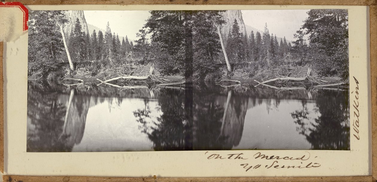 Na Merced Yosemite autorstwa Carleton E. Watkins