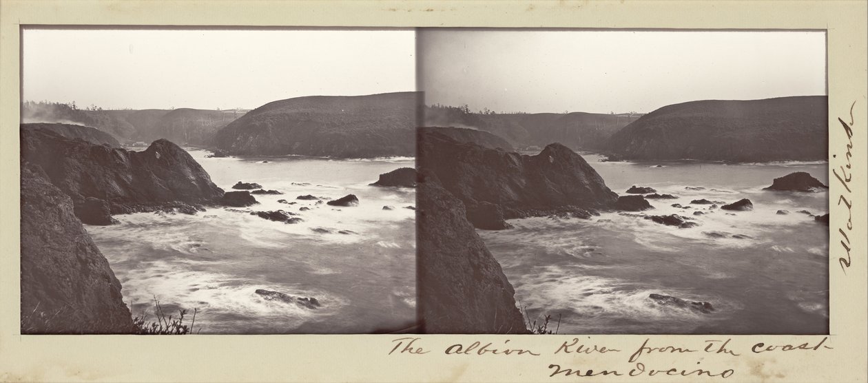Rzeka Albion z wybrzeża, Mendocino autorstwa Carleton E. Watkins