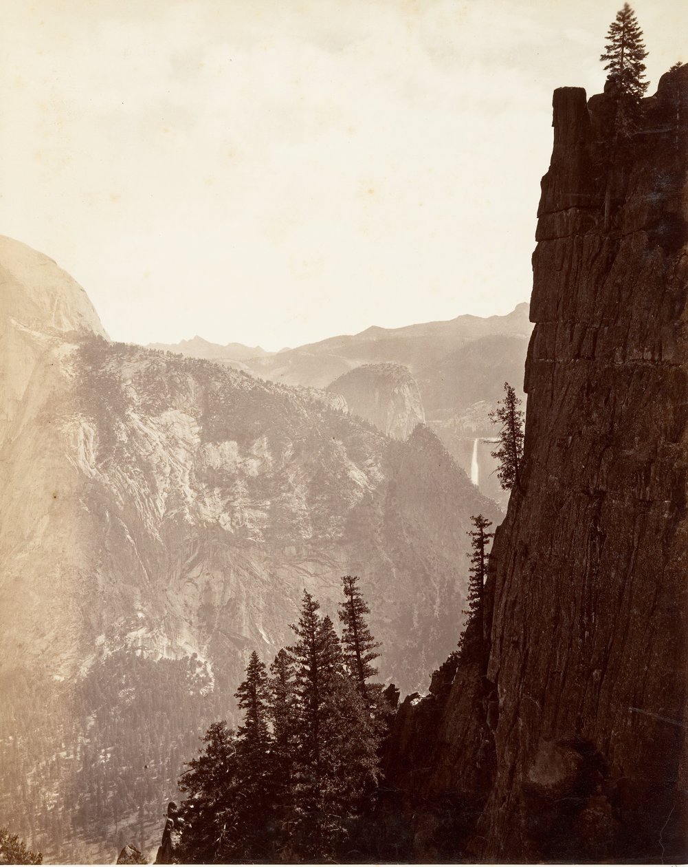 Widok ogólny Yosemite, ca. 1872, wydrukowany ca. 1876. autorstwa Carleton E. Watkins.