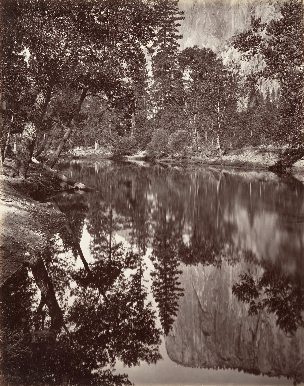 Lustrzany widok El Capitan, Yosemite, ca. 1872, wydrukowany ca. 1876. autorstwa Carleton E. Watkins.