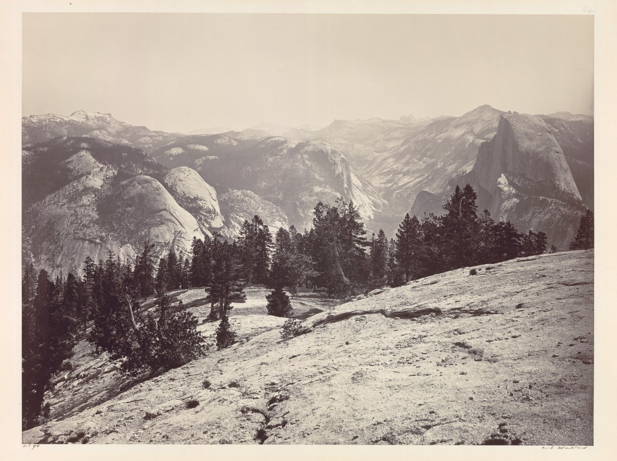 Kopuły, z kopuł Sentinel, Yosemite, c. 1865-1866. autorstwa Carleton E. Watkins