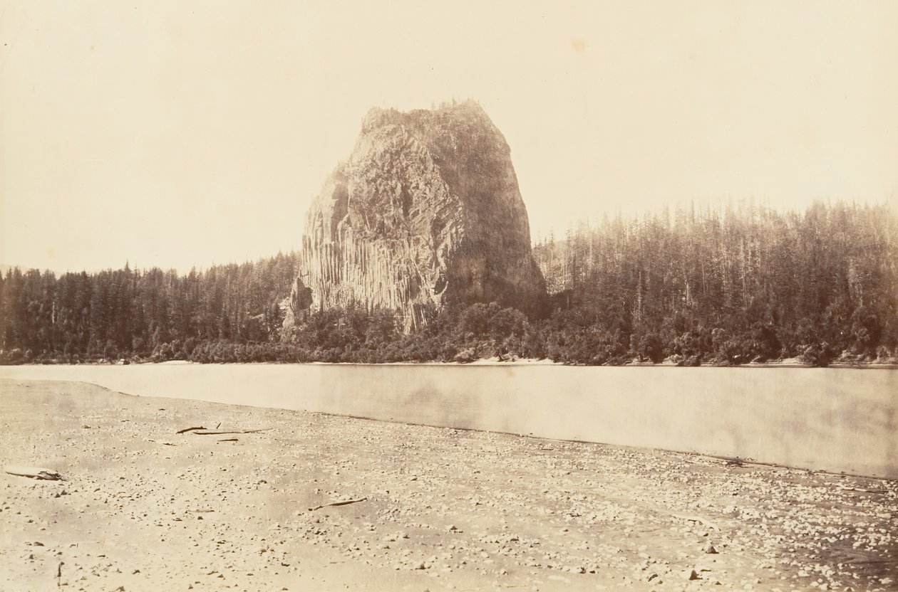 Castle Rock, Oregon, 1867, wydrukowany ca. 1876. autorstwa Carleton Emmons Watkins