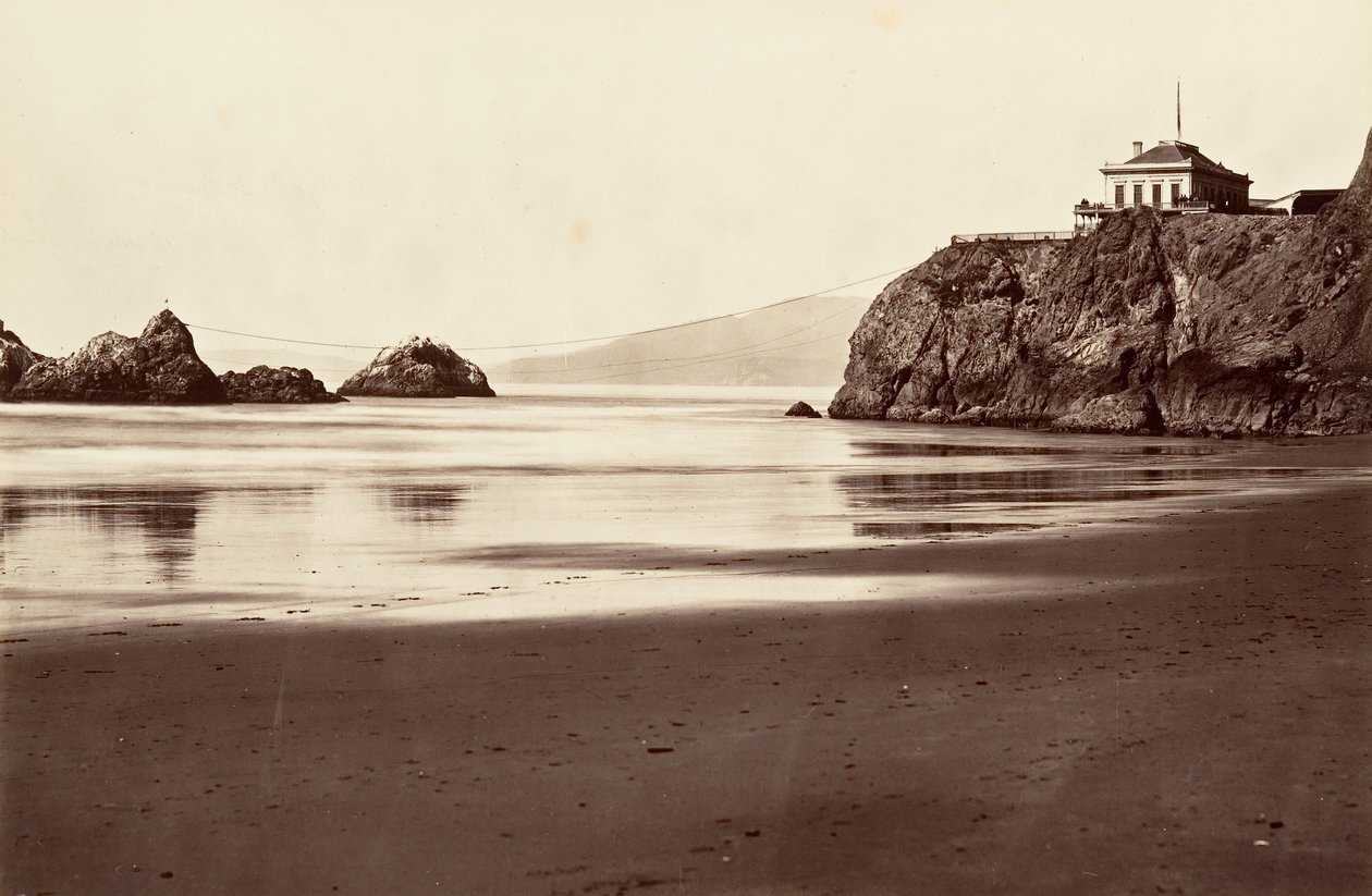 Cliff House i Seal Rock, 1868-69, druk ok. 1876. autorstwa Carleton Emmons Watkins