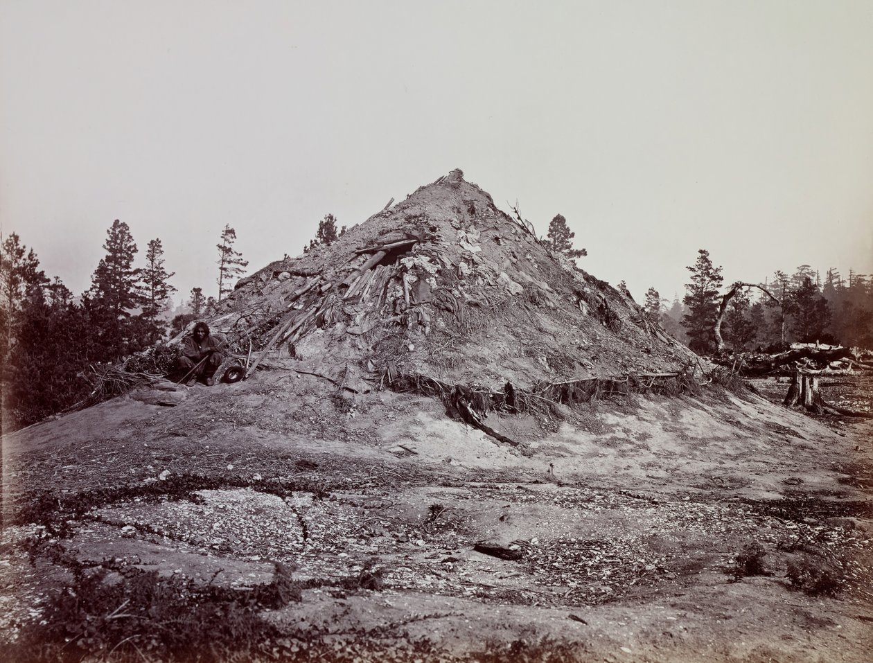 Indian Sweat House, Hrabstwo Mendocino, Kalifornia, 1863. autorstwa Carleton Emmons Watkins