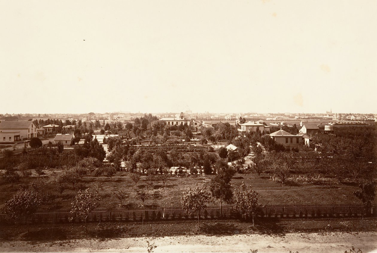 Oakland, z Akademii Wojskowej, 1864, druk ok. 1876. autorstwa Carleton Emmons Watkins