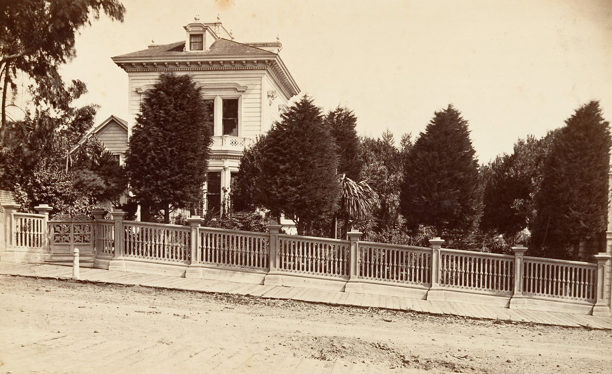 Rezydencja Karola Bernarda. 312 Oak Street, San Francisco, Kalifornia, ca. 1876. autorstwa Carleton Emmons Watkins