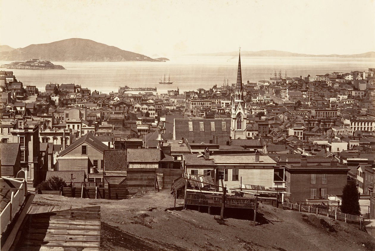 San Francisco, z Kalifornii i Powell Street, 1864 r., wydrukował ok. 15 tys. 1876. autorstwa Carleton Emmons Watkins