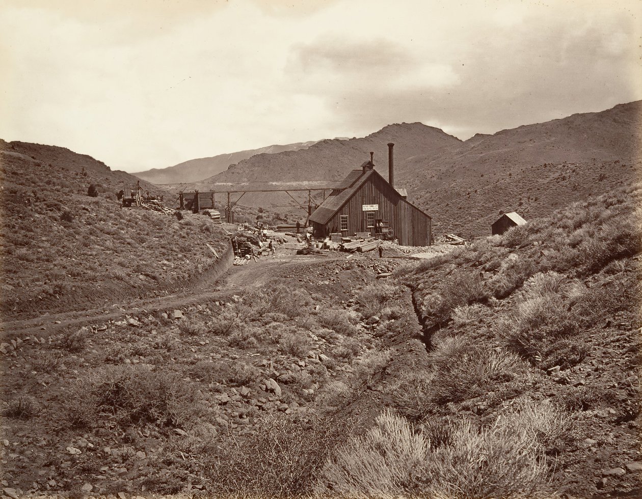 Sutro Tunnel Shaft nr 3, 1875, wydrukowany ca. 1876. autorstwa Carleton Emmons Watkins