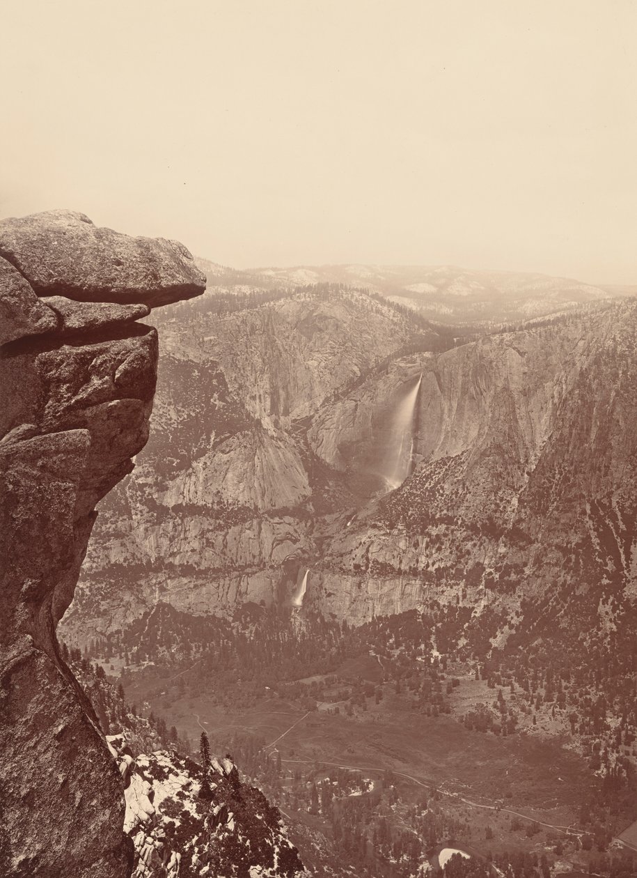 Wodospad Yosemite z Glacier Point, 1878-1881 (zdjęcie) autorstwa Carleton Emmons Watkins